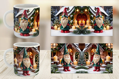 Mug Wrap Christmas Gnome Sublimation artnoy 