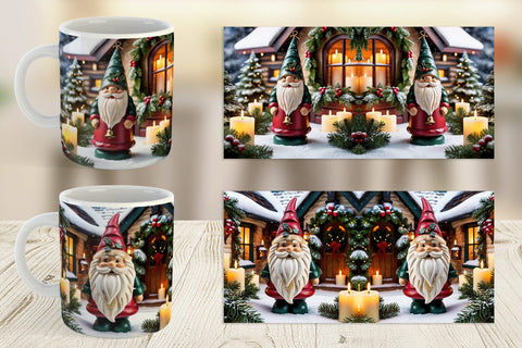 Mug Wrap Christmas Gnome Sublimation artnoy 