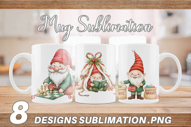 Mug Wrap Christmas Gnome Sublimation artnoy 