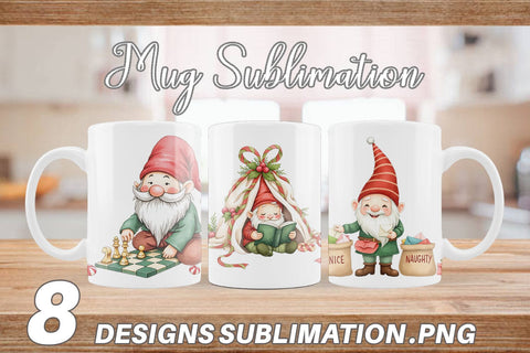 Mug Wrap Christmas Gnome Sublimation artnoy 