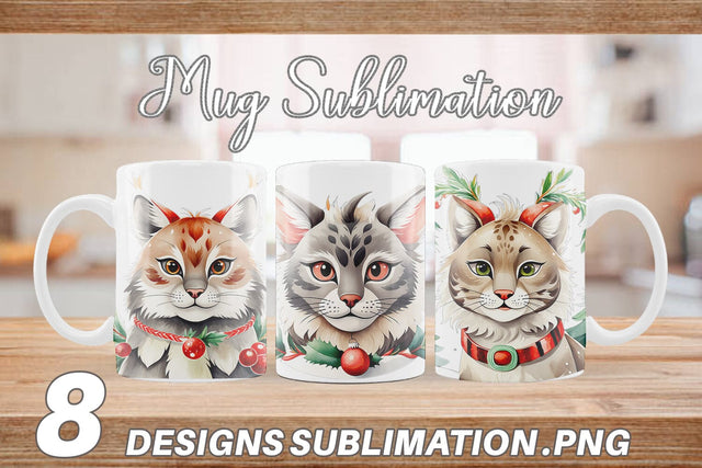 Mug Wrap Christmas Lynx Sublimation artnoy 