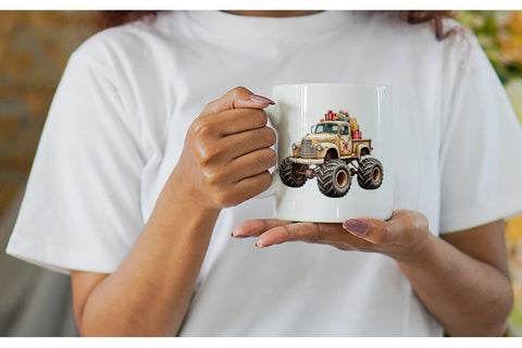 Mug Wrap Christmas Monster Truck Sublimation artnoy 