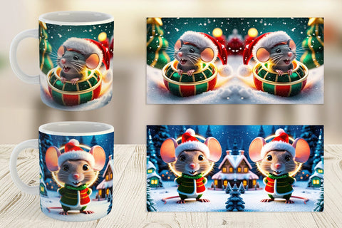 Mug Wrap Christmas Mouse Sublimation artnoy 