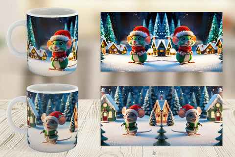 Mug Wrap Christmas Mouse Sublimation artnoy 