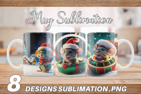 Mug Wrap Christmas Mouse Sublimation artnoy 