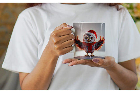 Mug Wrap Christmas Owl Sublimation artnoy 