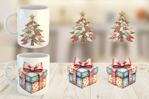 Mug Wrap Christmas Patchwork Wonder Sublimation artnoy 