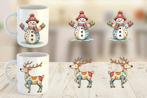 Mug Wrap Christmas Patchwork Wonder Sublimation artnoy 
