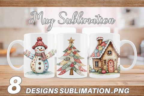 Mug Wrap Christmas Patchwork Wonder Sublimation artnoy 