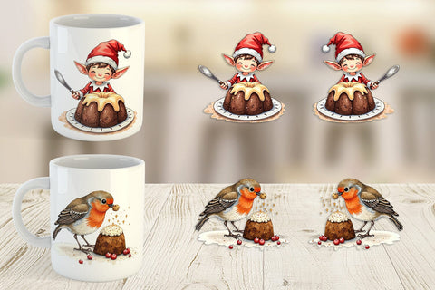 Mug Wrap Christmas Pudding Delights Sublimation artnoy 