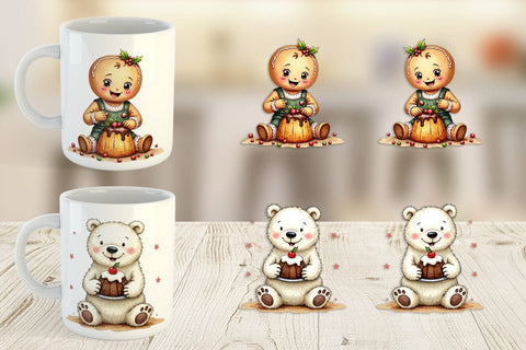 Mug Wrap Christmas Pudding Delights Sublimation artnoy 