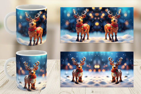 Mug Wrap Christmas Reindeer Sublimation artnoy 