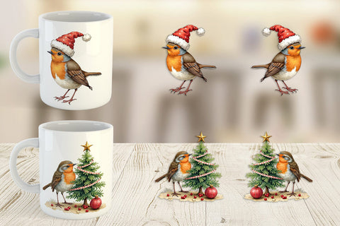 Mug Wrap Christmas Robin Wonders Sublimation artnoy 