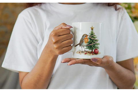 Mug Wrap Christmas Robin Wonders Sublimation artnoy 
