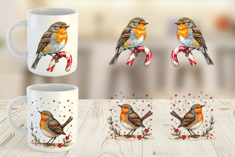 Mug Wrap Christmas Robin Wonders Sublimation artnoy 