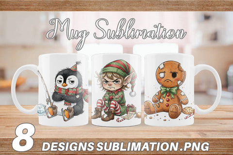 Mug Wrap Christmas Sarcastic Character Sublimation artnoy 