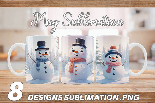 Mug Wrap Christmas Snowman Sublimation artnoy 