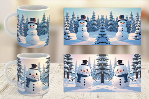 Mug Wrap Christmas Snowman Sublimation artnoy 