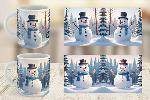 Mug Wrap Christmas Snowman Sublimation artnoy 