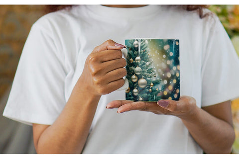 Mug Wrap Christmas Tree Bokeh Sublimation artnoy 
