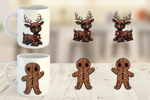 Mug Wrap Christmas Voodoo Doll Characters Sublimation artnoy 