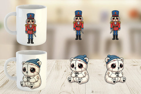 Mug Wrap Christmas Voodoo Doll Characters Sublimation artnoy 