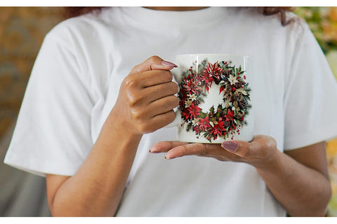 Mug Wrap Christmas Wreath Sublimation artnoy 