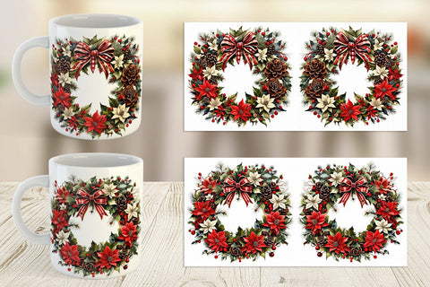 Mug Wrap Christmas Wreath Sublimation artnoy 
