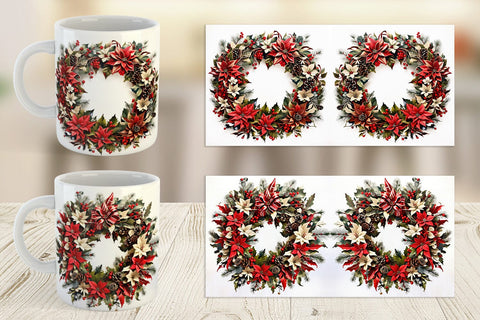 Mug Wrap Christmas Wreath Sublimation artnoy 