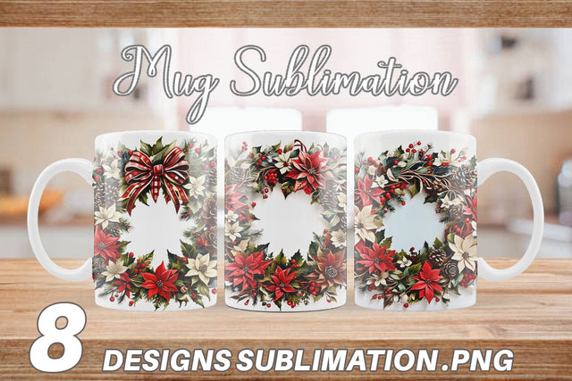Mug Wrap Christmas Wreath Sublimation artnoy 