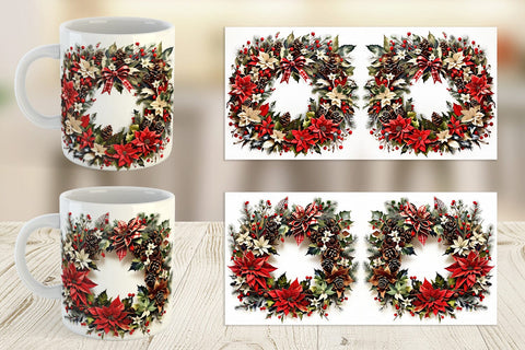 Mug Wrap Christmas Wreath Sublimation artnoy 