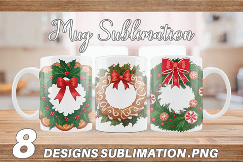 Mug Wrap Christmas Wreath Sublimation artnoy 