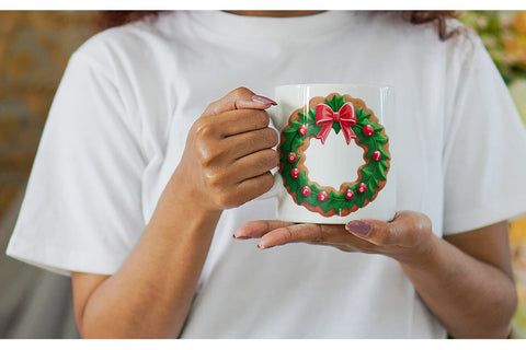 Mug Wrap Christmas Wreath Sublimation artnoy 