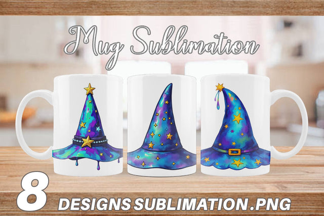 Mug Wrap Chrome Star Witch Hat Sublimation artnoy 