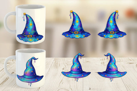 Mug Wrap Chrome Star Witch Hat Sublimation artnoy 