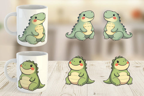 Mug Wrap Chubby Dinosaur Sublimation artnoy 