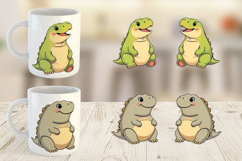 Mug Wrap Chubby Dinosaur Sublimation artnoy 
