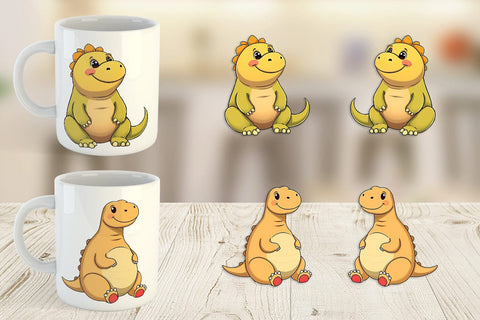 Mug Wrap Chubby Dinosaur Sublimation artnoy 