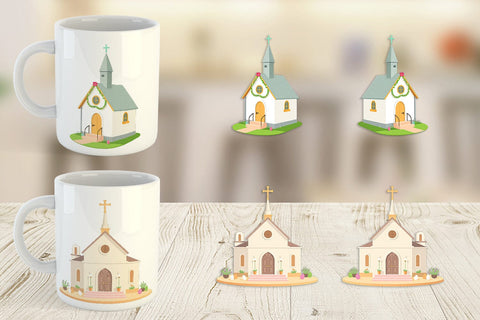Mug Wrap Church Sublimation artnoy 