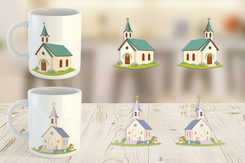 Mug Wrap Church Sublimation artnoy 