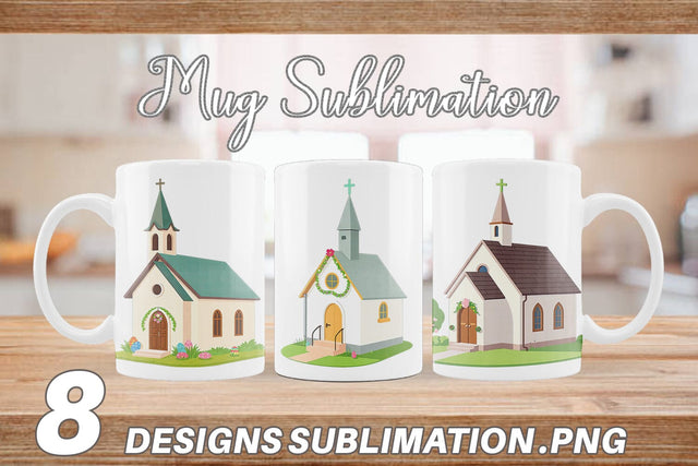Mug Wrap Church Sublimation artnoy 