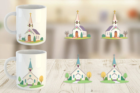 Mug Wrap Church Sublimation artnoy 