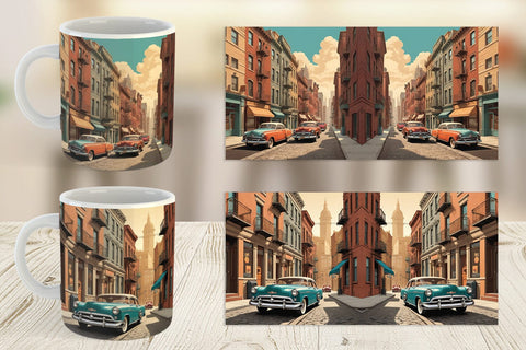 Mug Wrap Classic Car Sublimation artnoy 