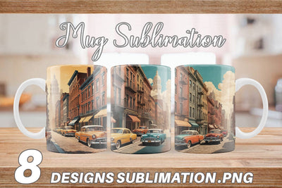 Mug Wrap Classic Car Sublimation artnoy 