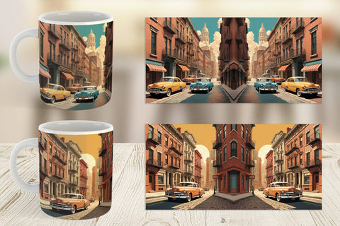 Mug Wrap Classic Car Sublimation artnoy 