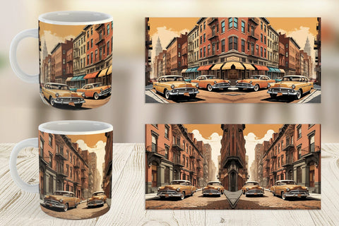 Mug Wrap Classic Car Sublimation artnoy 