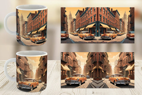 Mug Wrap Classic Car Sublimation artnoy 
