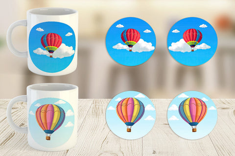 Mug Wrap Classic Hot Air Balloon Sublimation artnoy 