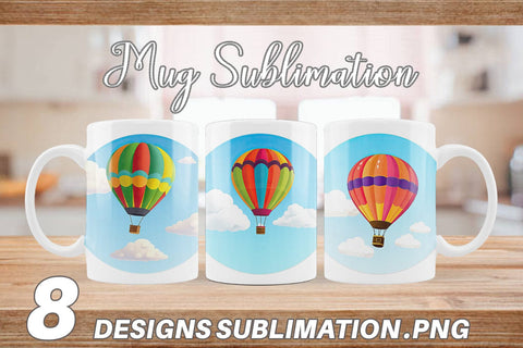 Mug Wrap Classic Hot Air Balloon Sublimation artnoy 