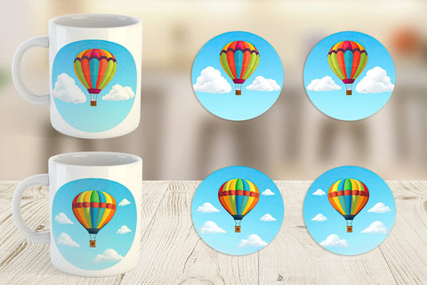 Mug Wrap Classic Hot Air Balloon Sublimation artnoy 
